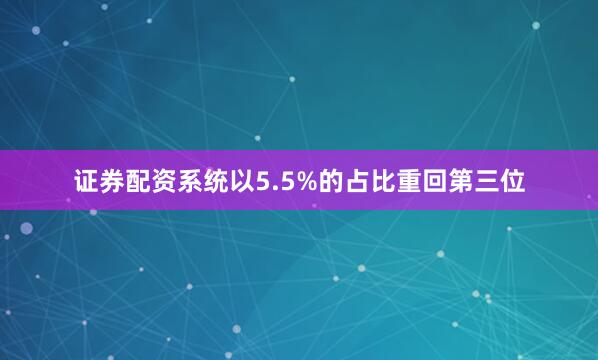 证券配资系统以5.5%的占比重回第三位